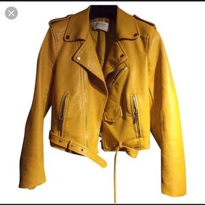 Yellow Mustard Biker Jacket